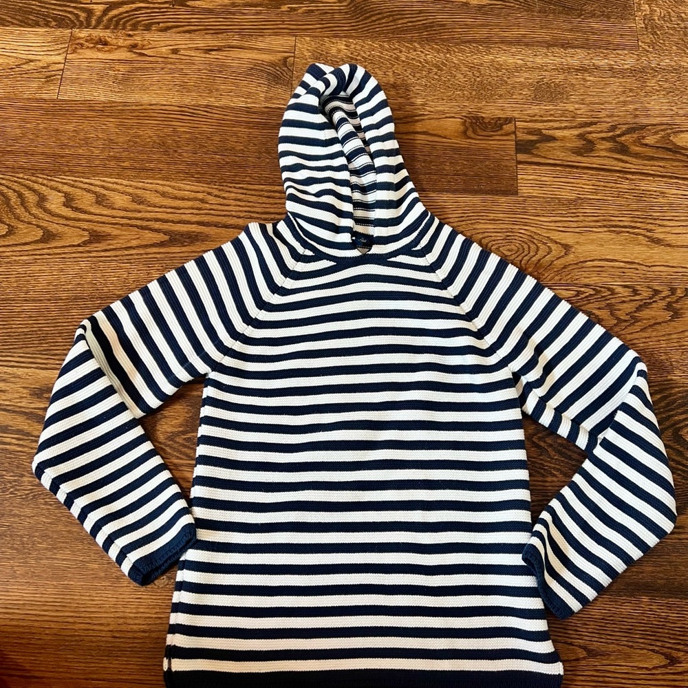 Boys Janie and Jack Navy and White Striped Hooded Sweater